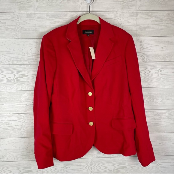 Talbots Red Blazer Size 16 NWT - Picture 1 of 8